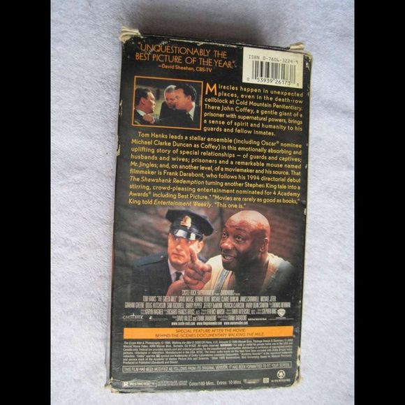 The Green Mile Tom Hanks Michael Clarke Duncan 2000 VHS Cassette Tape Bundle $2 - Picture 2 of 5